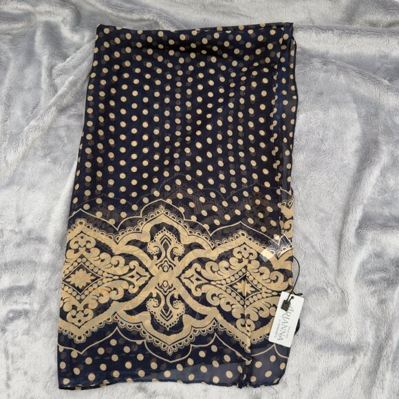 NWT Arianna by Howards Women’s Scarf Sheer Blue/Tan Lightweight Trending - Picture 1 of 6
